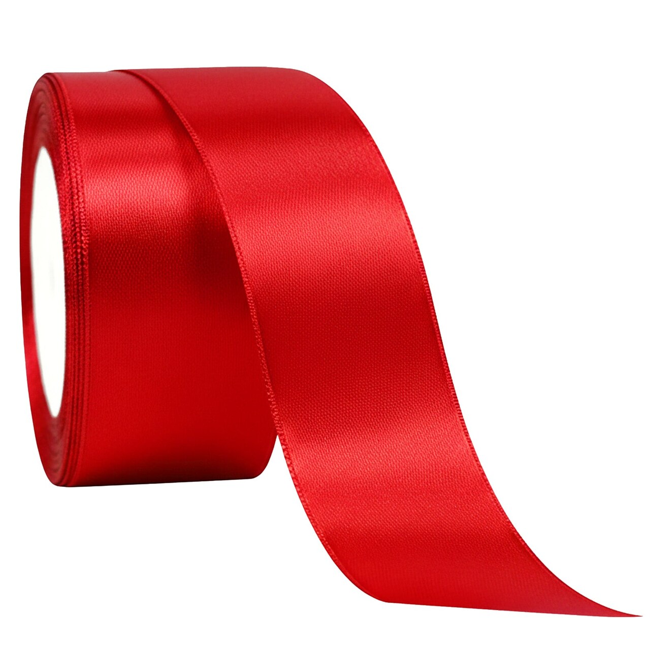 Wrapables 1.5 Inch x 25 Yards Satin Ribbon for Gift Wrapping, Weddings, Floral Bouquets, Bow Making, Party Decorations, DIY Crafts, Red